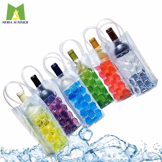 Sac de glace sèche de refroidisseur de bouteille de vin matériel promotionnel de PVC pour la barre, restaurant