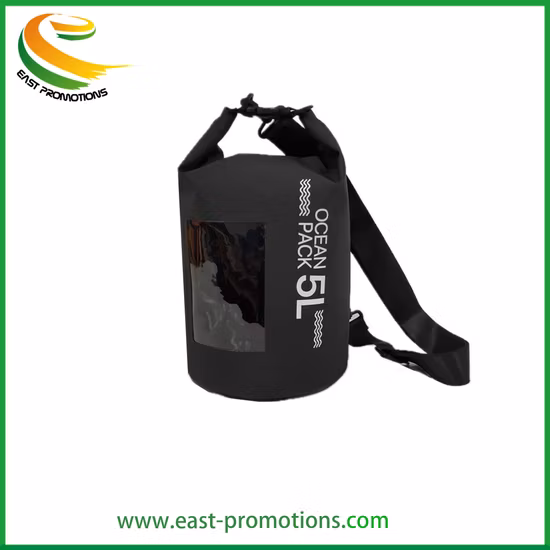 Vente en gros 500d PVC pliable Roll Top Compression sac sec étanche sac flottant océan Pack avec fenêtres en PVC transparent